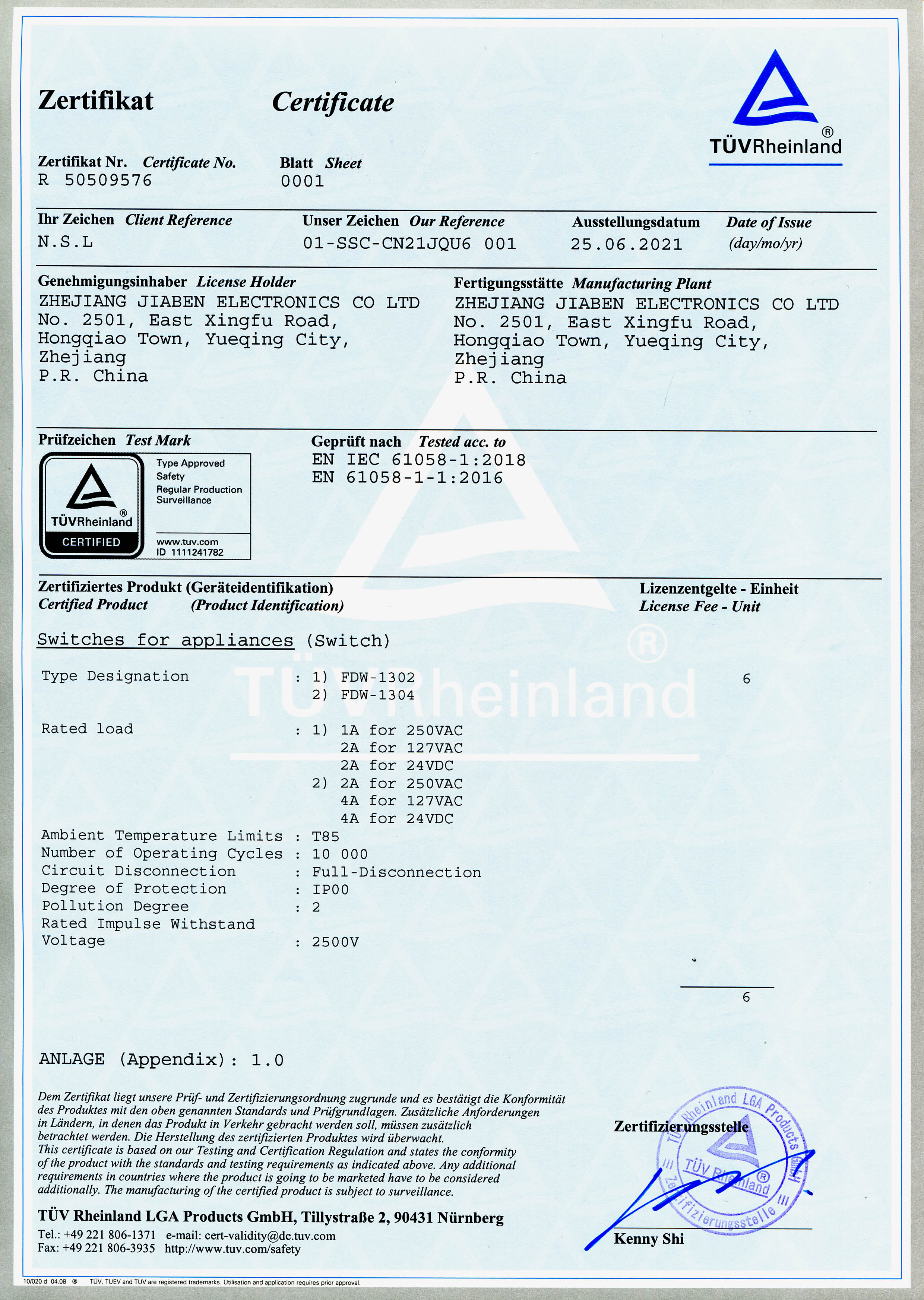 TüV-R50509576 0001-FDW